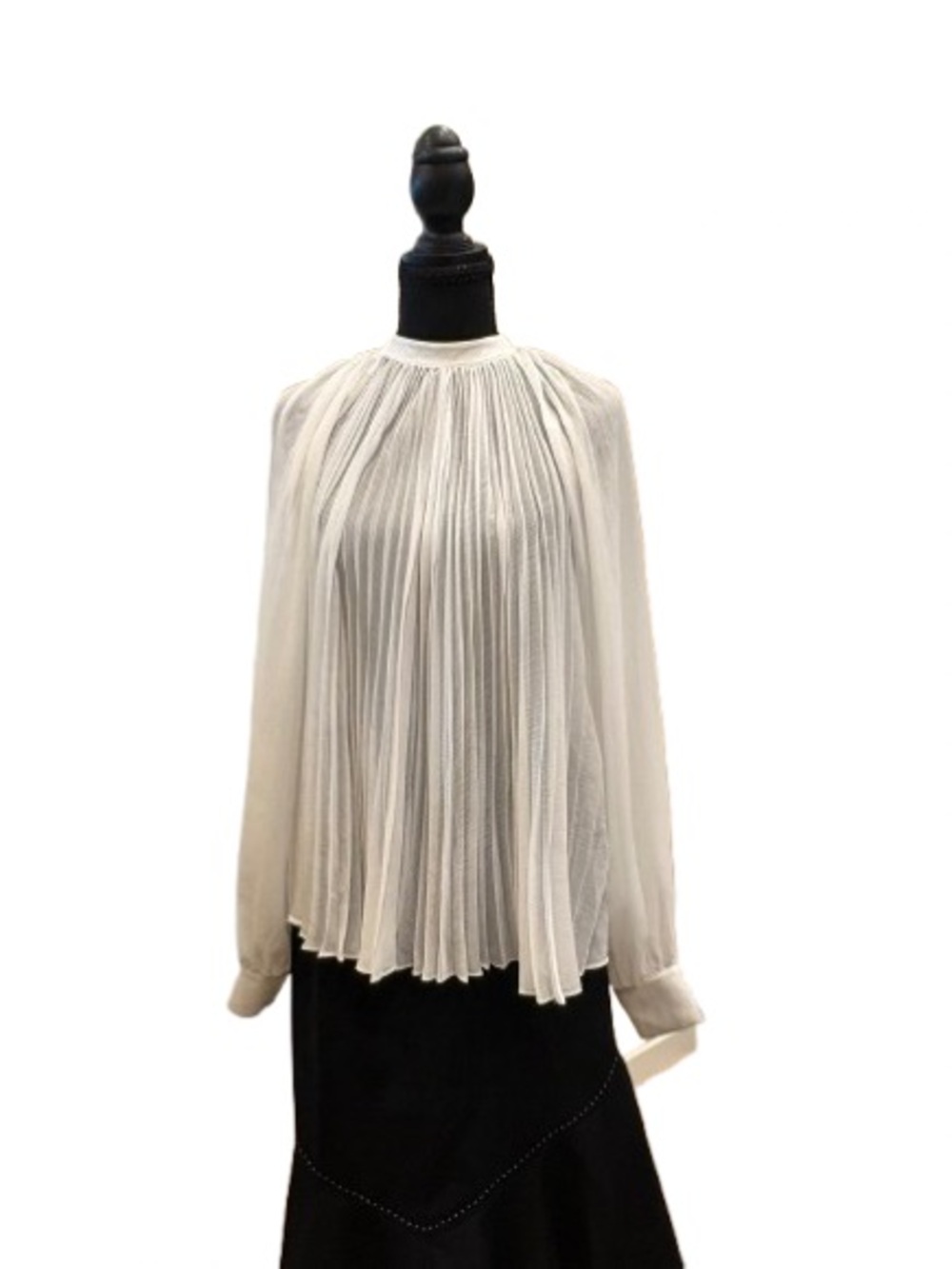Ted Baker Cream Pleated Long-Sleeve Blouse